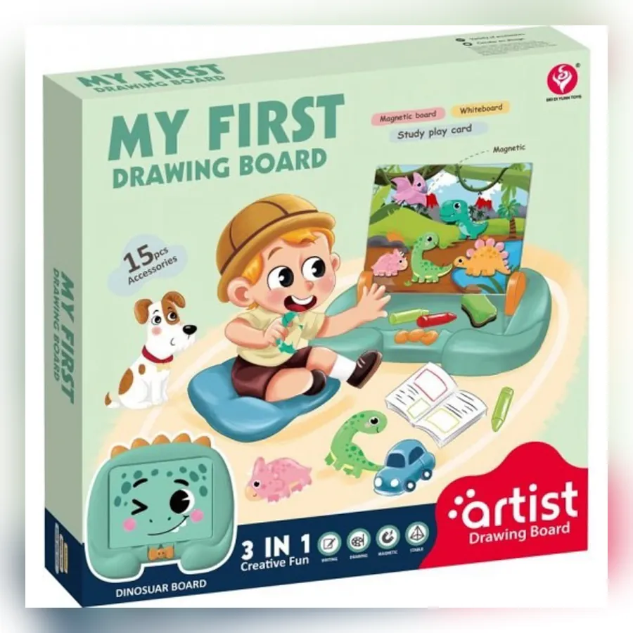 My First Drawing Board — pizarra 3 en 1 dinosaurio